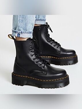 Doctor Martens Jadon Black Platform Boots Size 8
